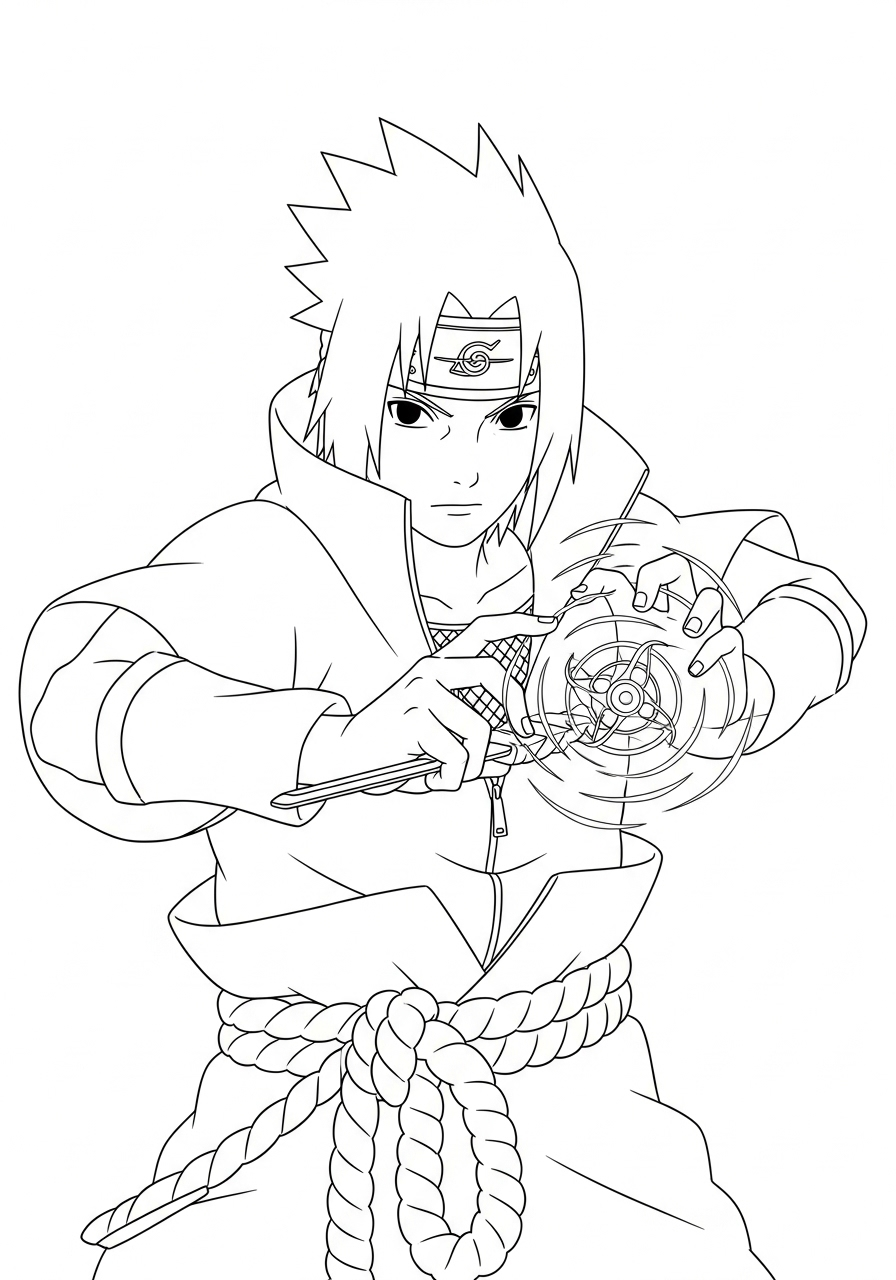 Kleurplaat Uchiha Sasuke 21 uchiha sasuke energie aanvallen kleurplaat