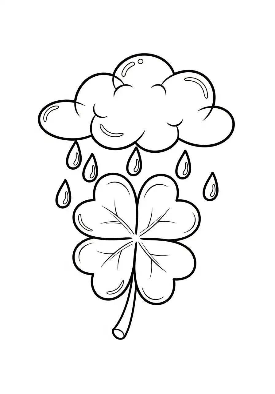 19+ Four-Leaf Clover Coloring Pages – Free Printable Drawing, image size:896x1280