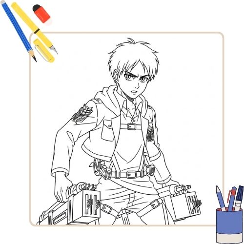 Eren Yeager Kleurplaat thumbnail