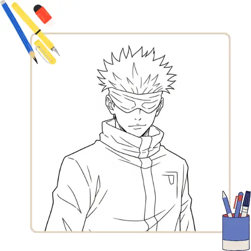 Gojo Satoru Kleurplaat thumbnail