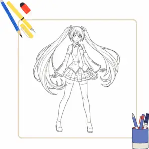 Hatsune Miku Kleurplaat 180 Hatsune Miku Kleurplaat thumbnail