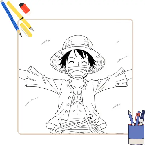 Kleurplaat Luffy thumbnail