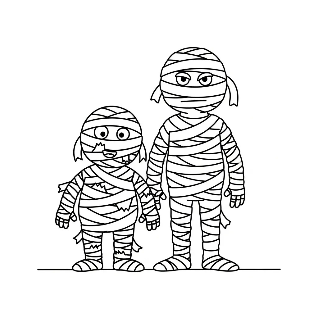 Kleurplaat Mummies 1