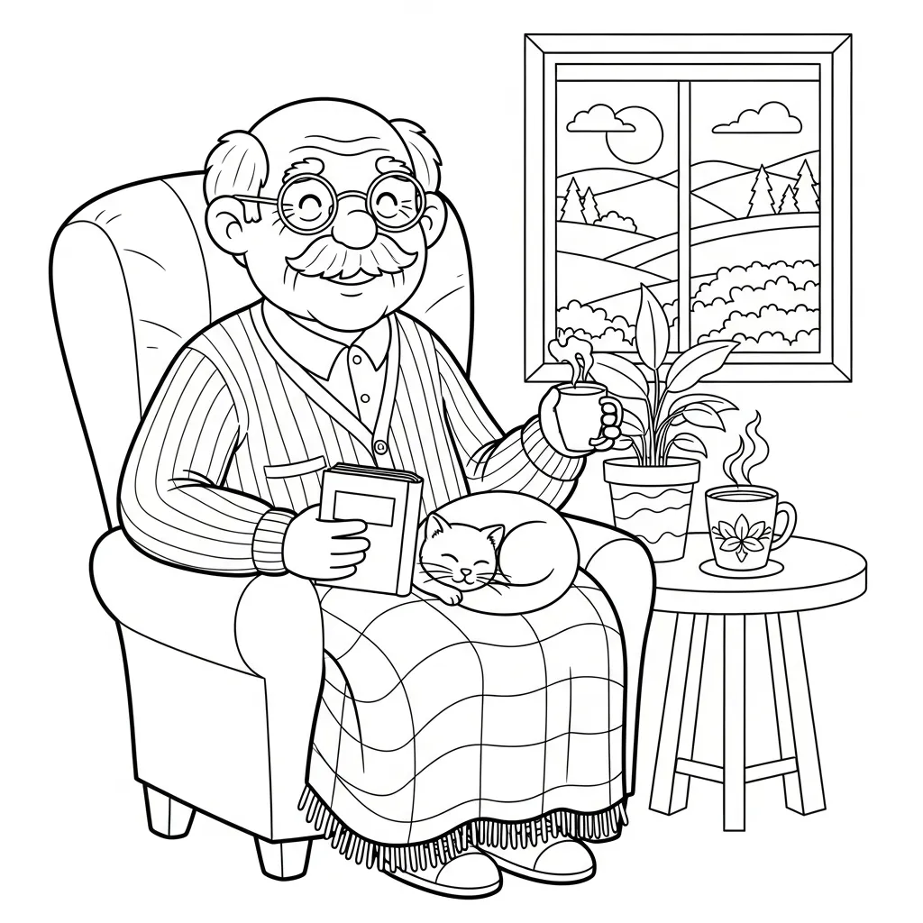 Kleurplaat Opa 2
