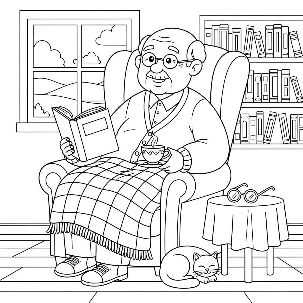 Kleurplaat Opa 3