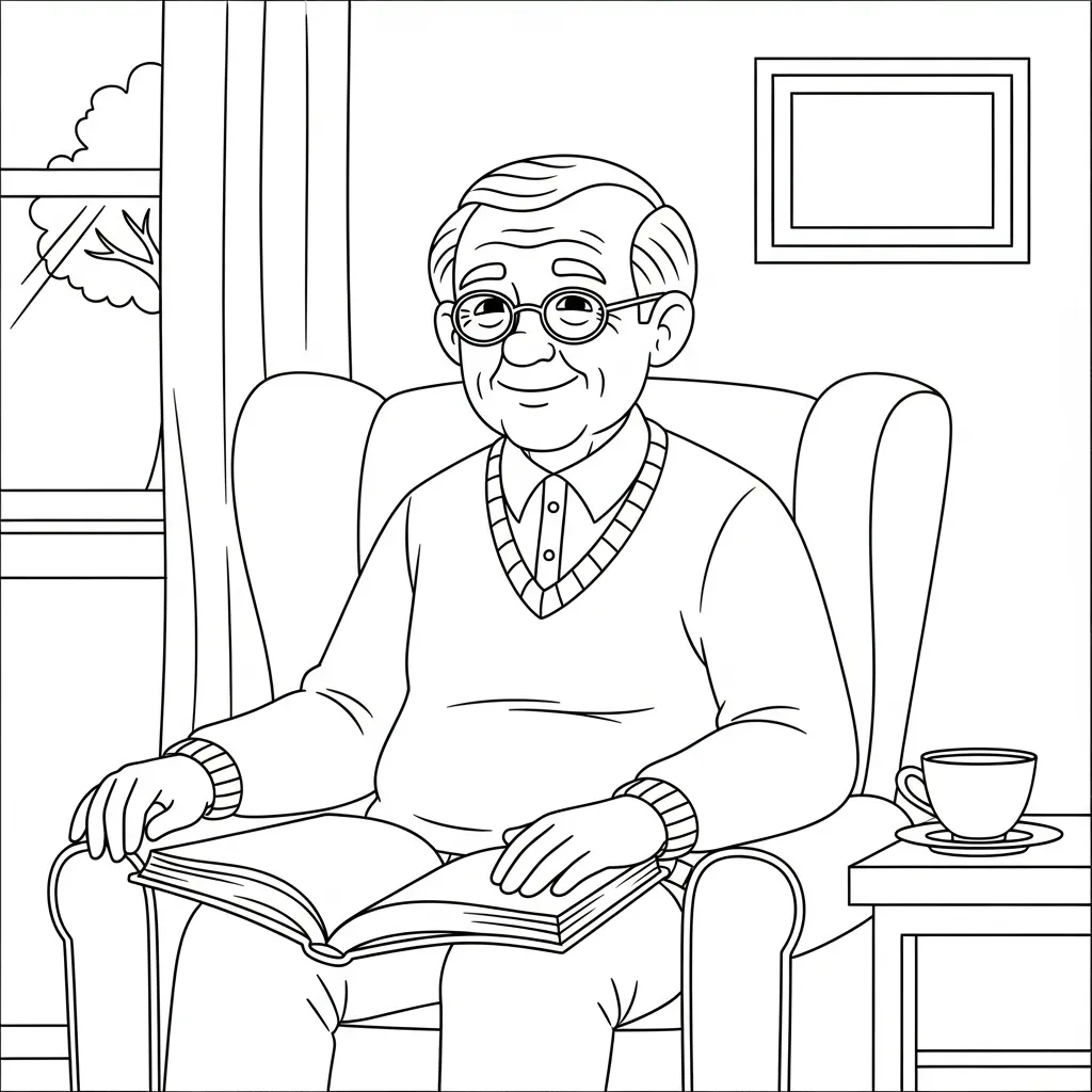 Kleurplaat Opa