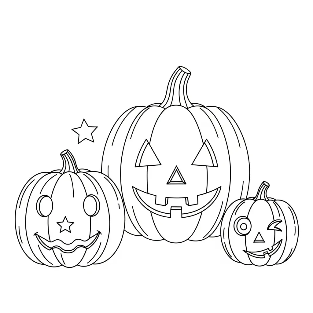 Kleurplaat Pompoen snijpatronen