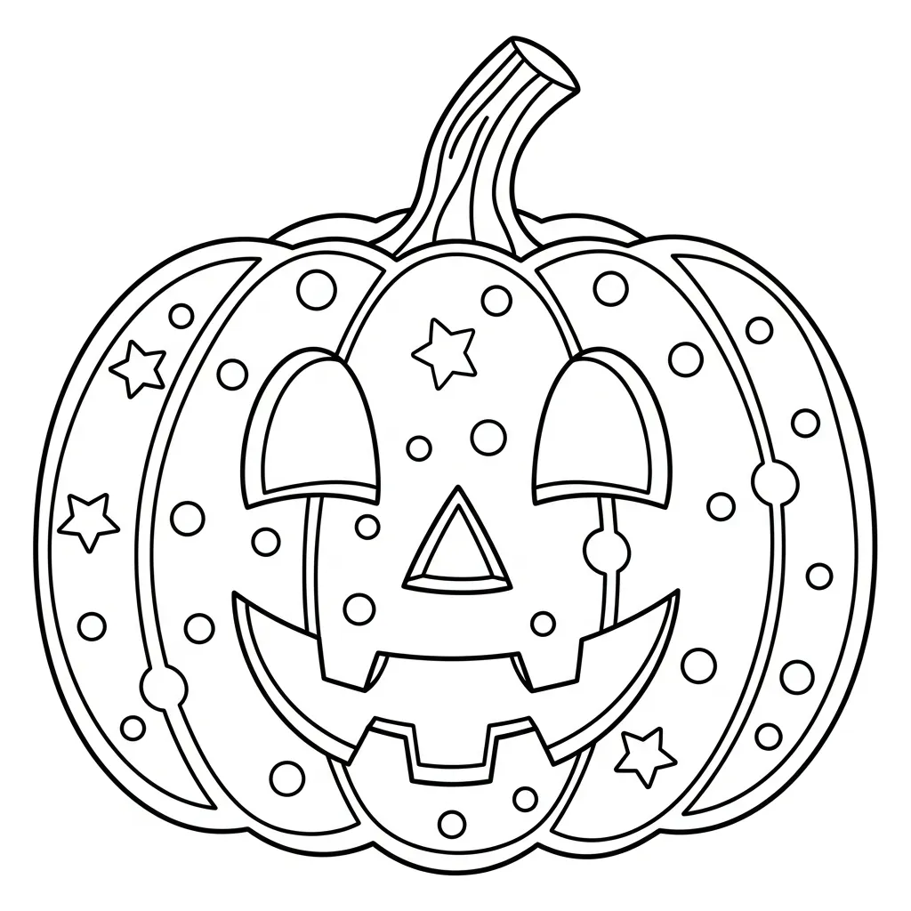 Kleurplaat Pompoen snijpatronen 1