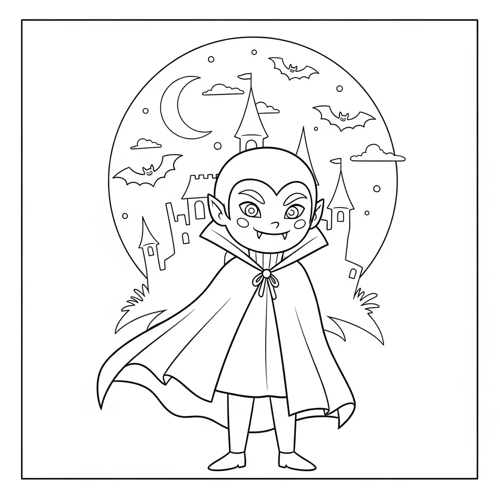 Kleurplaat Vampire 1