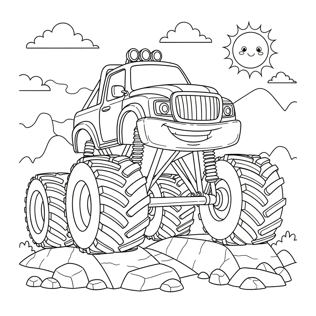 Kleurplaat monstertruck 1