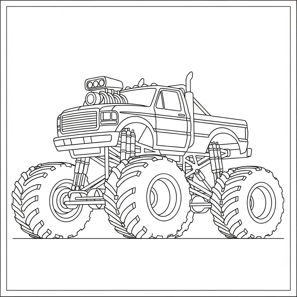 Kleurplaat monstertruck 2