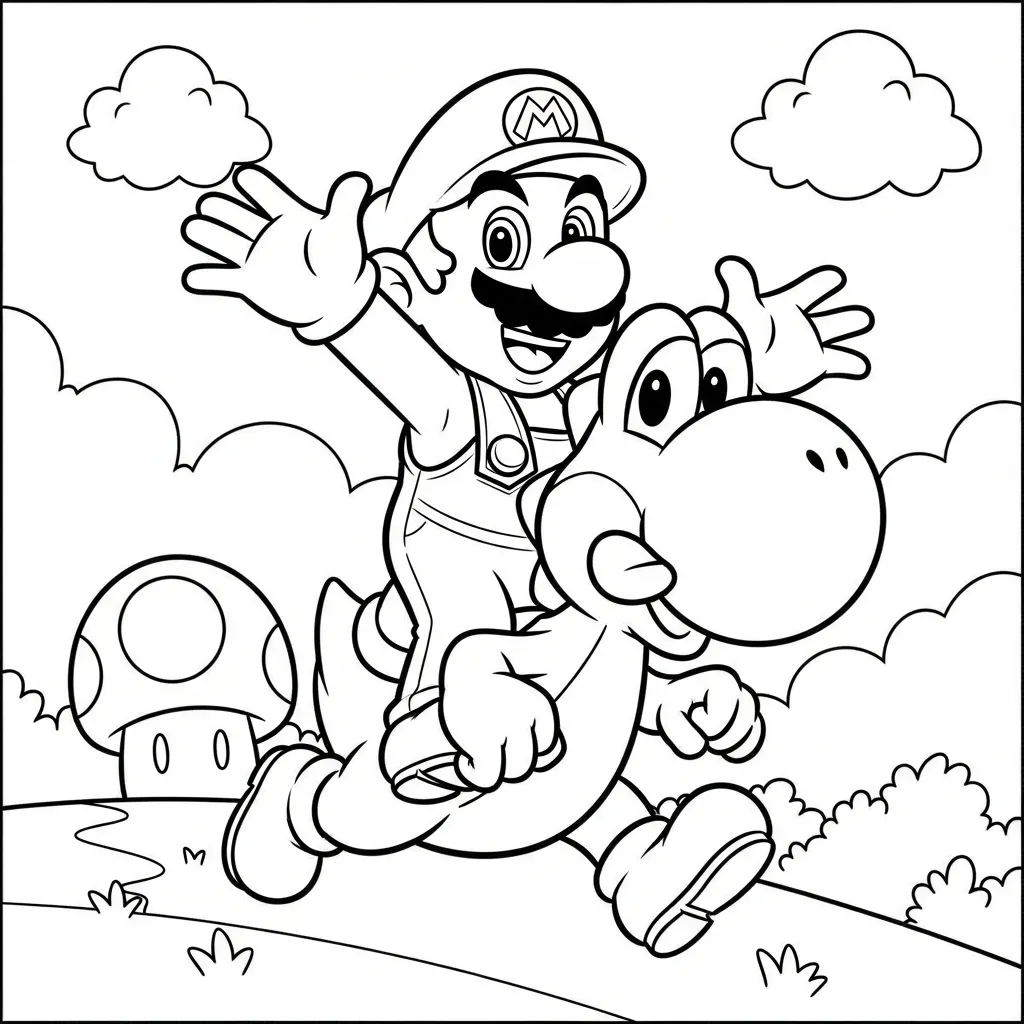 Mario kleurplaat 9 Mario kleurplaat 1