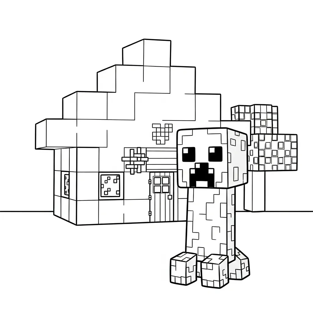 Minecraft kleurplaat 12 Minecraft kleurplaat 4