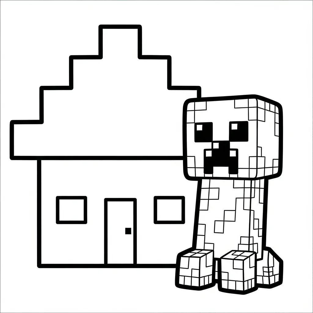 Minecraft kleurplaat 9 Minecraft kleurplaat 1