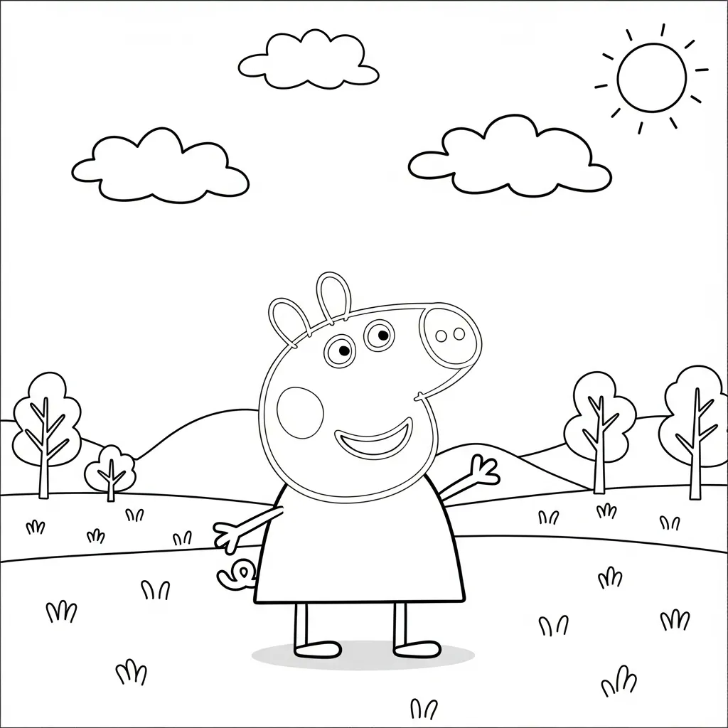 Peppa Pig kleurplaat 1