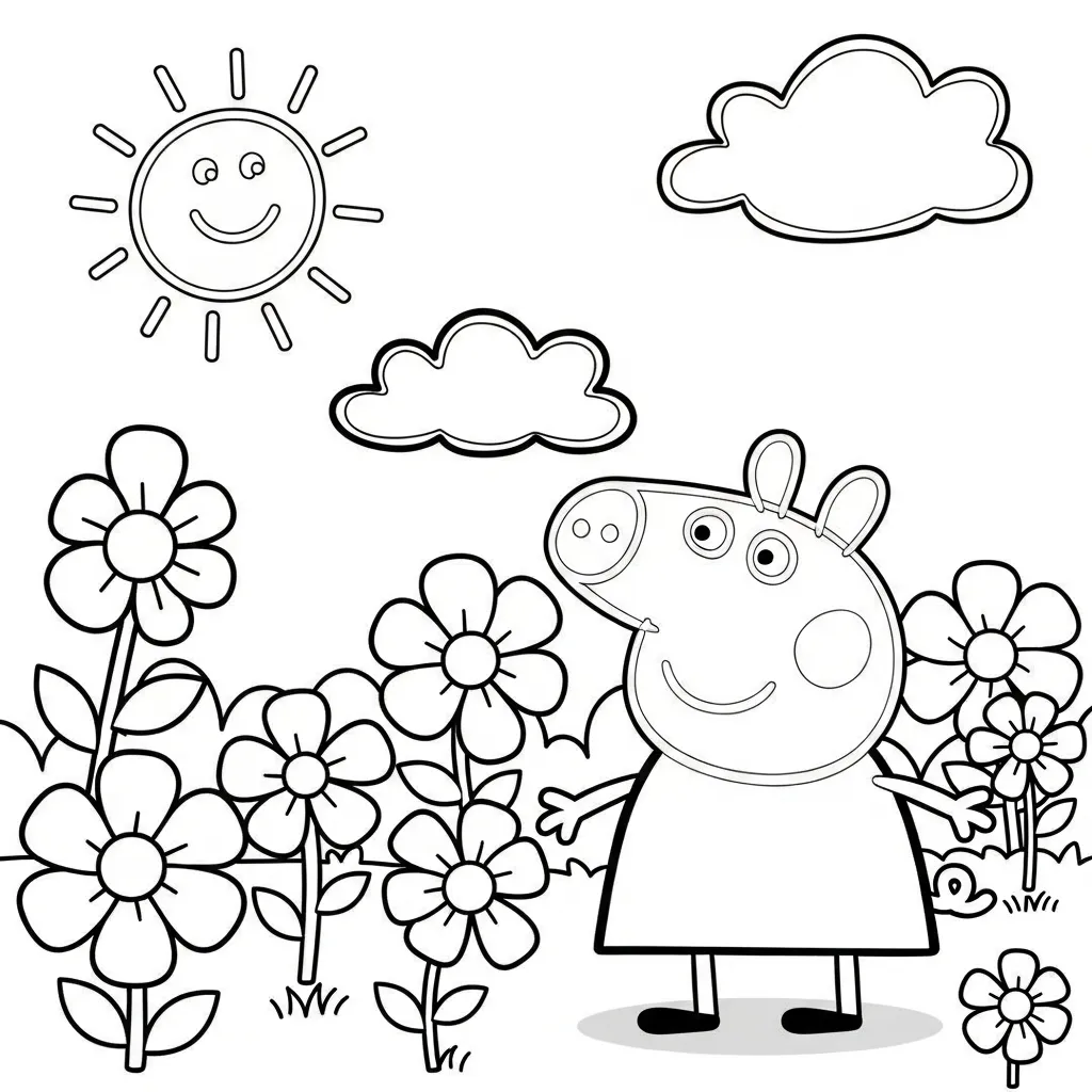 Peppa Pig kleurplaat 2