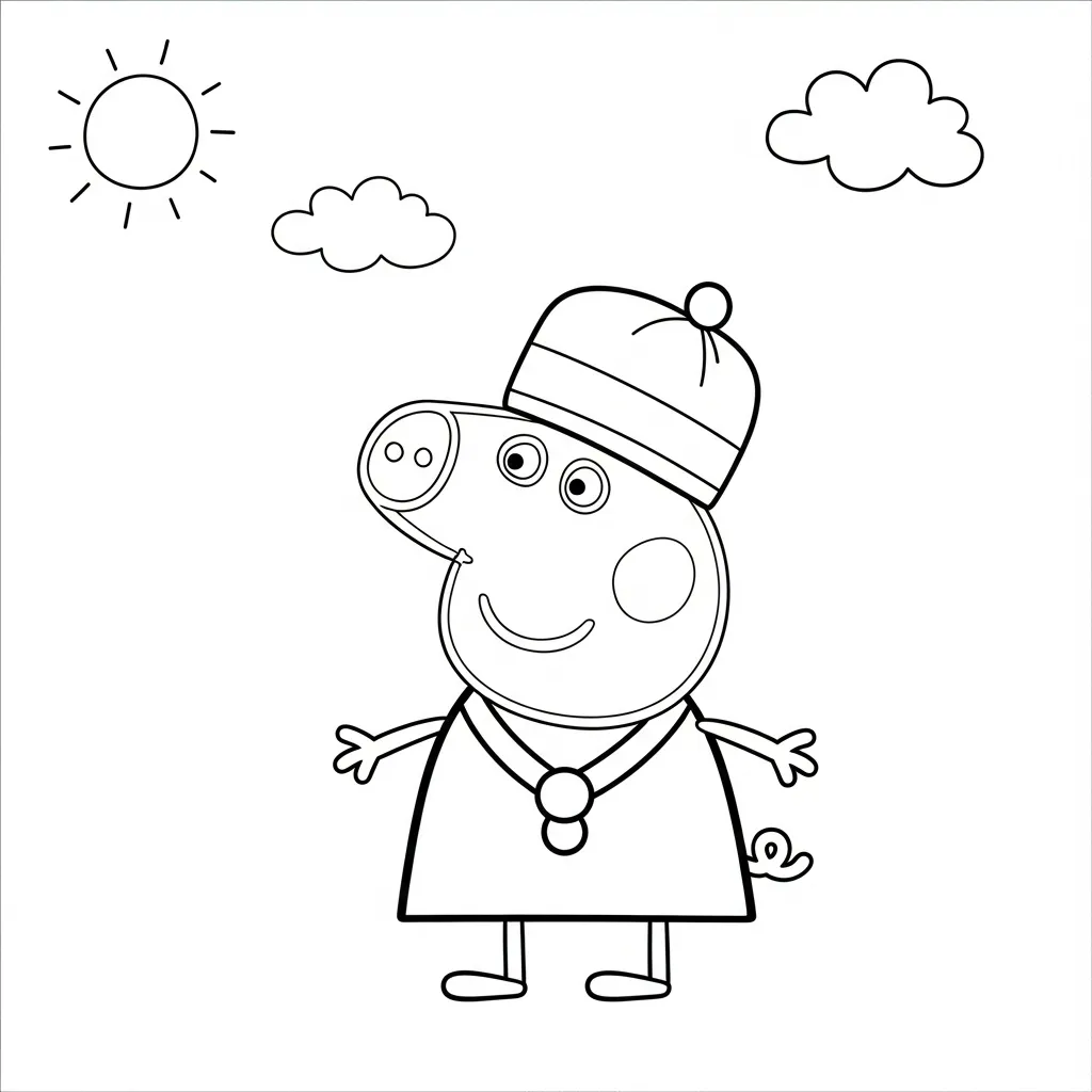 Peppa Pig kleurplaat 3