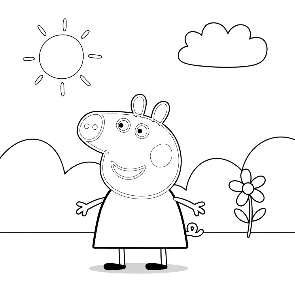 Peppa Pig kleurplaat 4