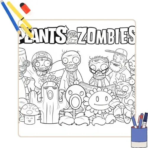 Plants vs. Zombies kleurplaat thumbnail
