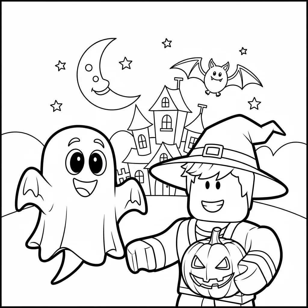 Roblox Halloween kleurplaat