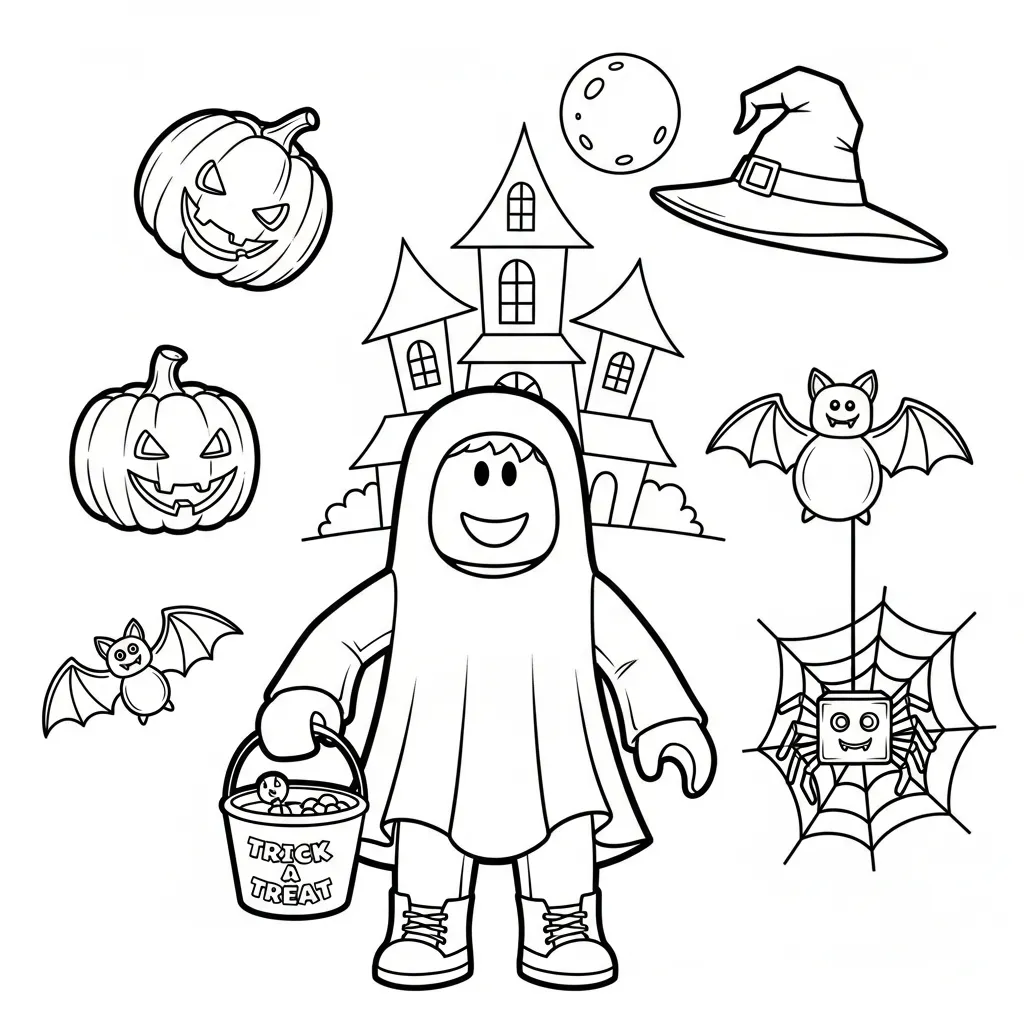 Roblox Halloween kleurplaat 2