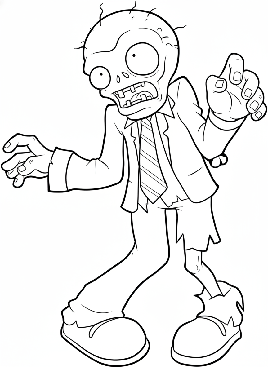 Plants vs. Zombies kleurplaat 21 basis zombie plants vs zombies kleurplaat