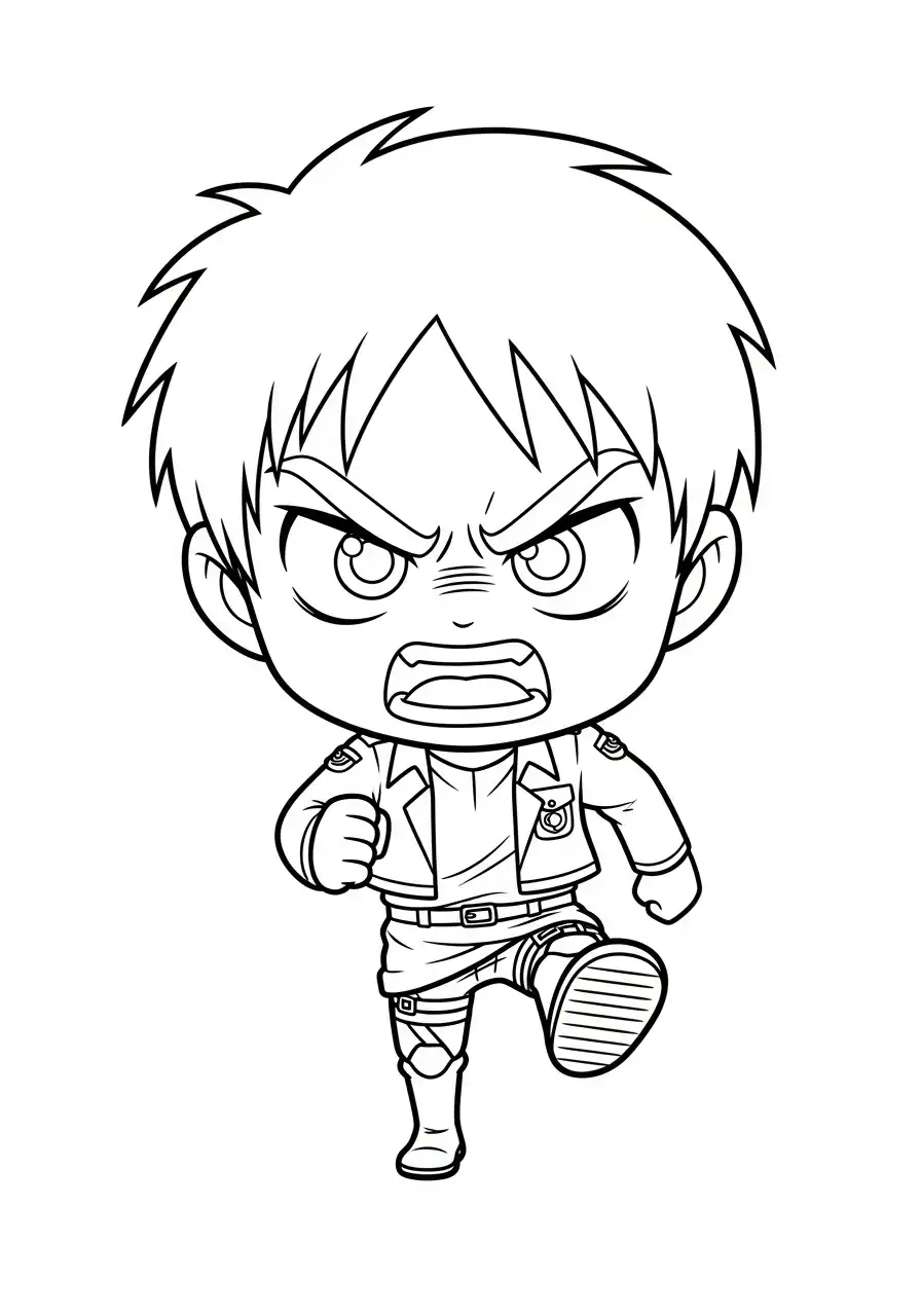 boze chibi eren rent kleurplaat