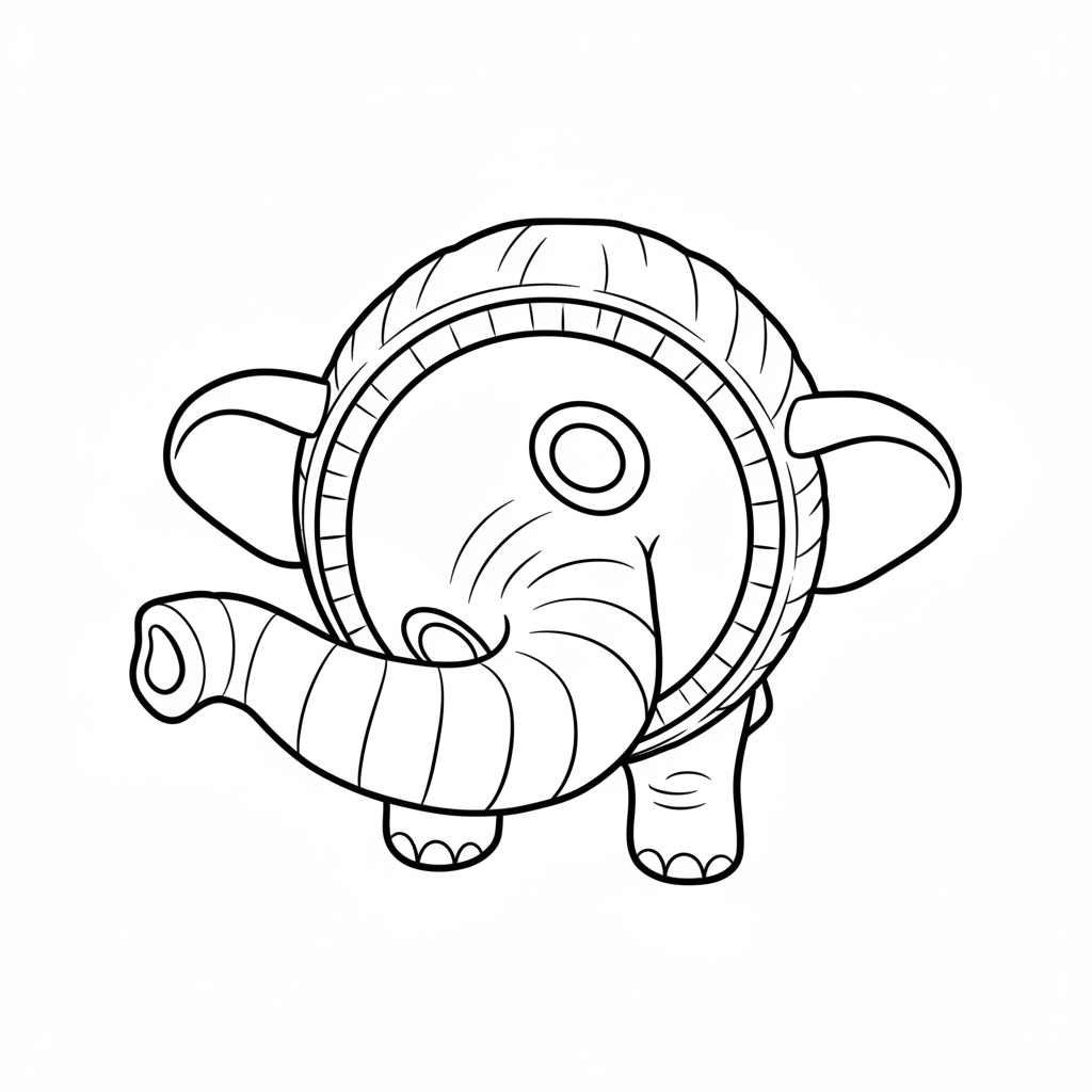 cocofanto elefanto van voren gezien kleurplaat