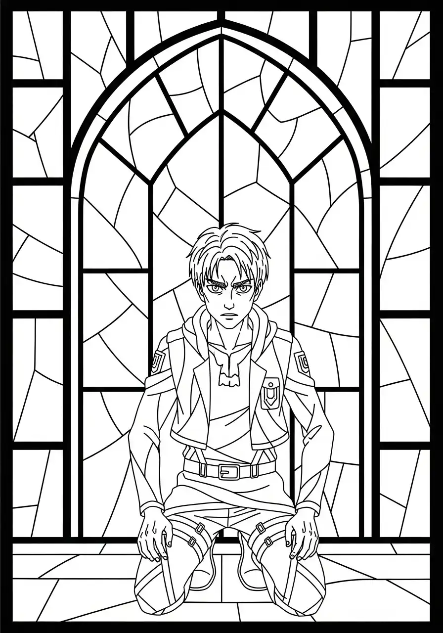 eren glas in lood kleurplaat