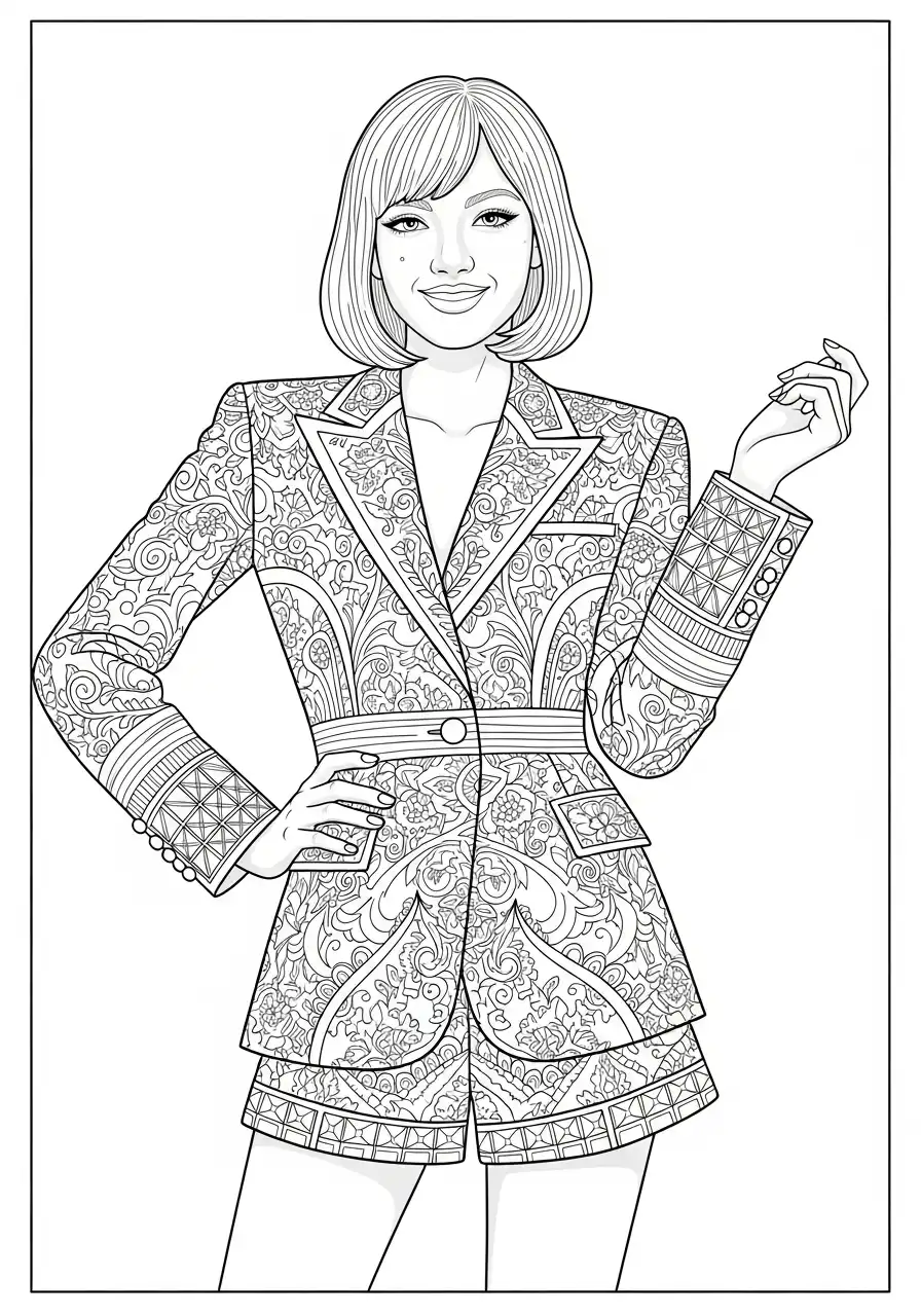 Lisa Blackpink Kleurplaat 10 gedetailleerde outfit lisa kleurplaat