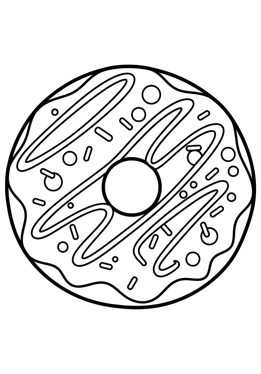 glazuurpret donut kleurplaat