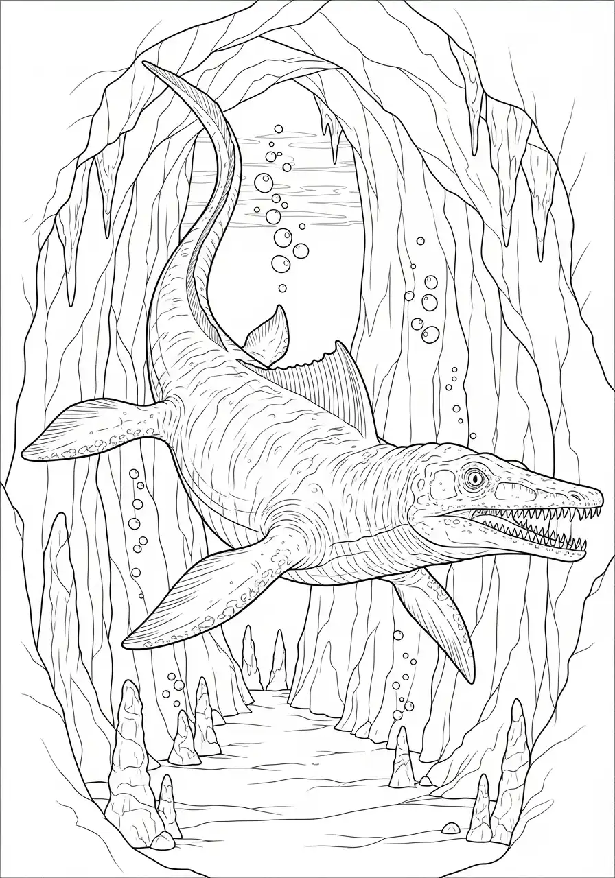 grot mosasaurus kleurplaat