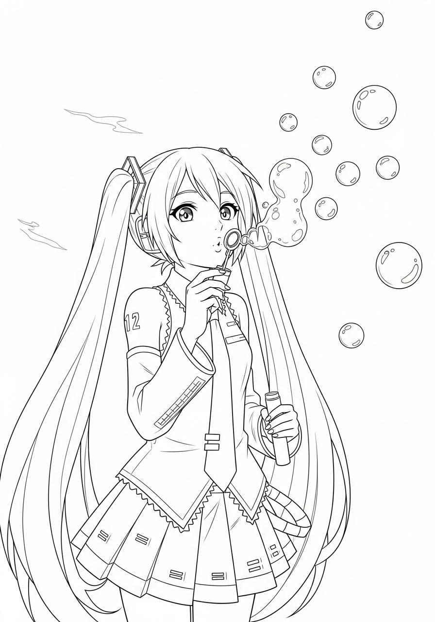 Hatsune Miku Kleurplaat 25 hatsune miku bellen blazen kleurplaat