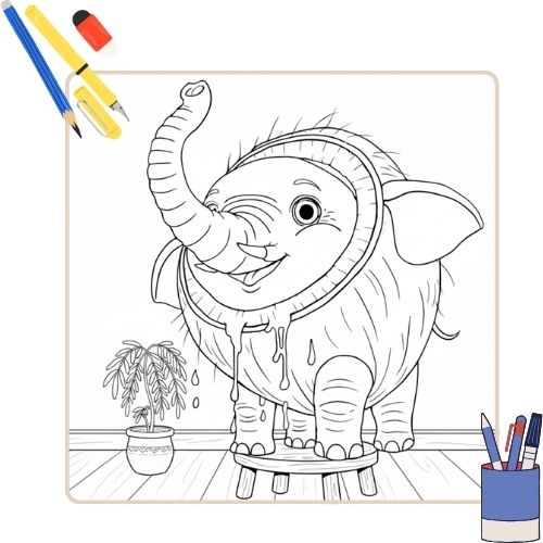 kleurplaat Cocofanto Elefanto thumbnail