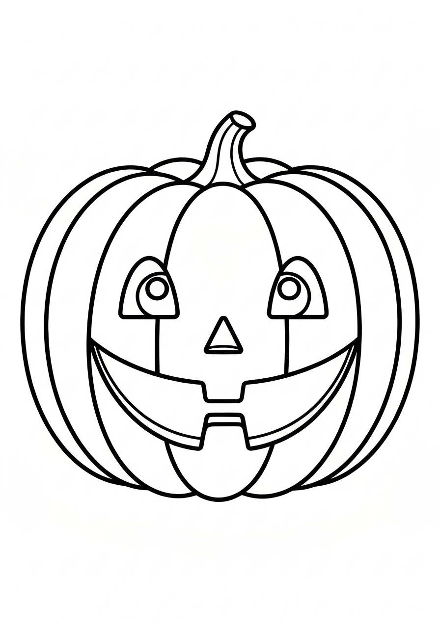 Kleurplaat Pompoen snijpatronen 14 lachende halloween pompoen met grappig gezicht kleurplaat