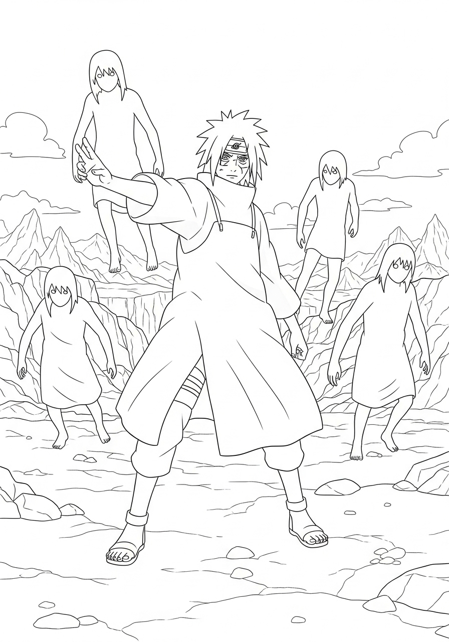 Kleurplaat Madara Uchiha 18 madara uchiha en zijn klonen kleurplaat