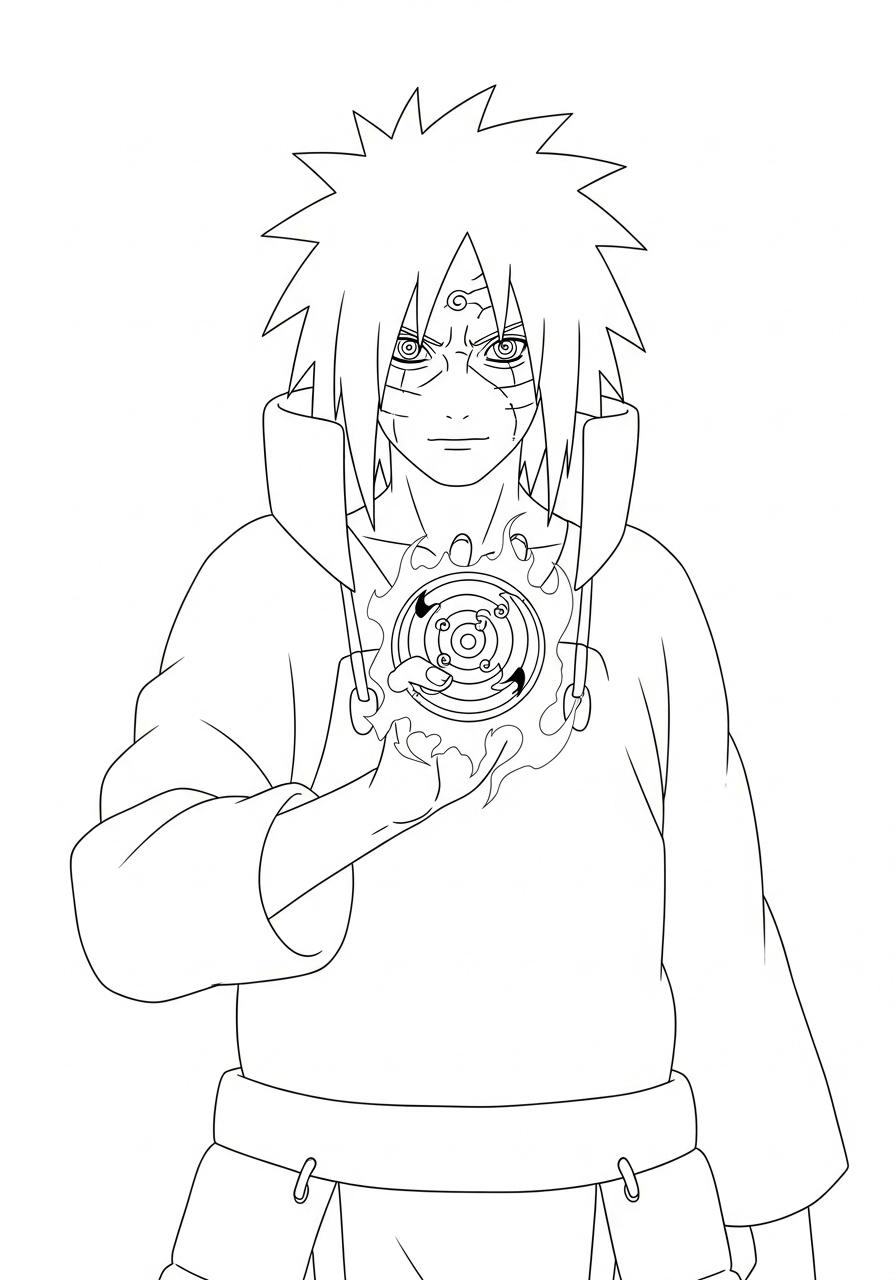 Kleurplaat Madara Uchiha 15 madara uchiha met energiebol kleurplaat