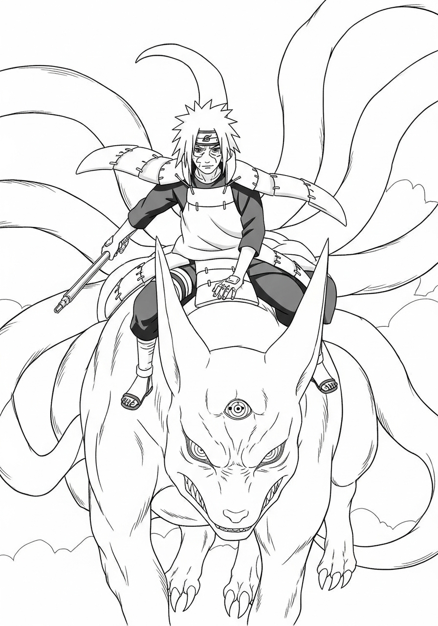Kleurplaat Madara Uchiha 12 madara uchiha op kurama kleurplaat