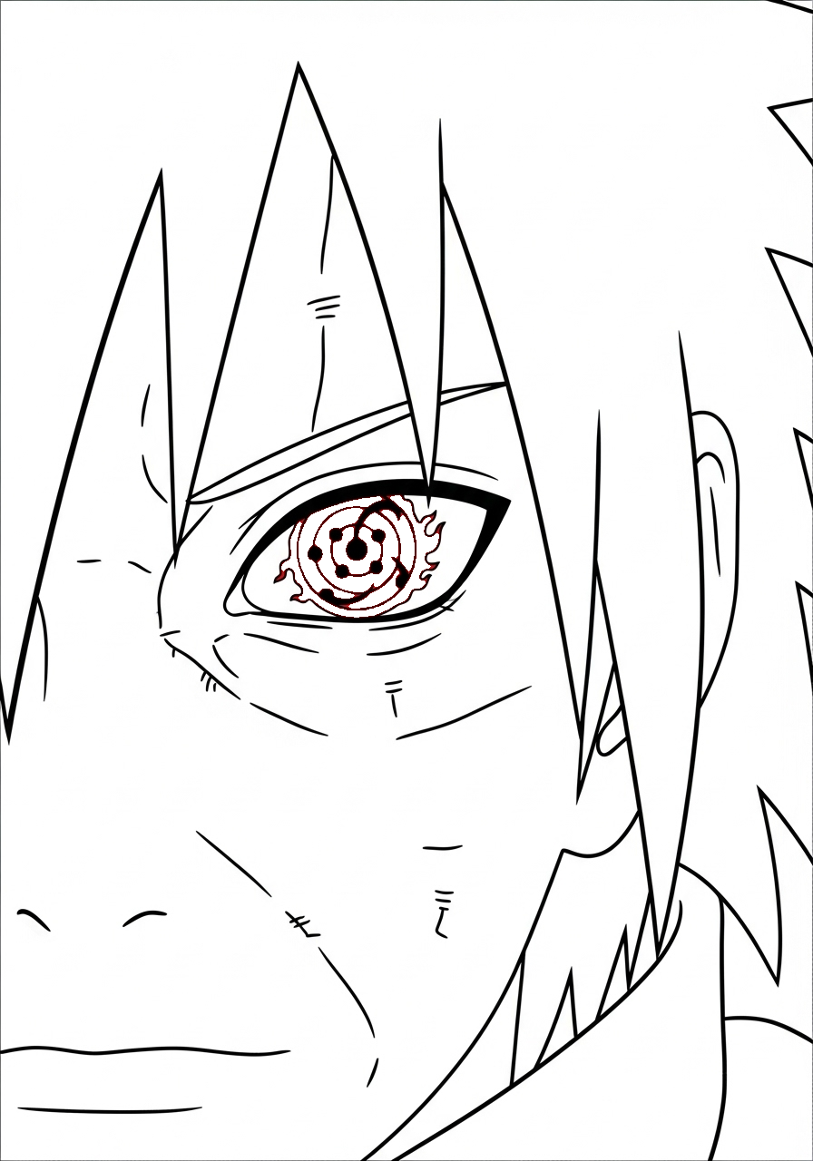 Kleurplaat Madara Uchiha 11 madara uchiha rinnegan oog kleurplaat