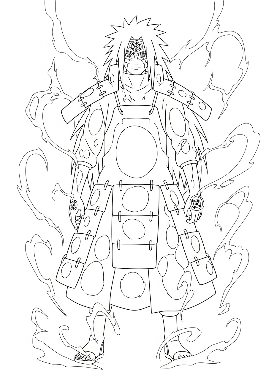 Kleurplaat Madara Uchiha 9 madara uchiha zesde pad van pijn kleurplaat