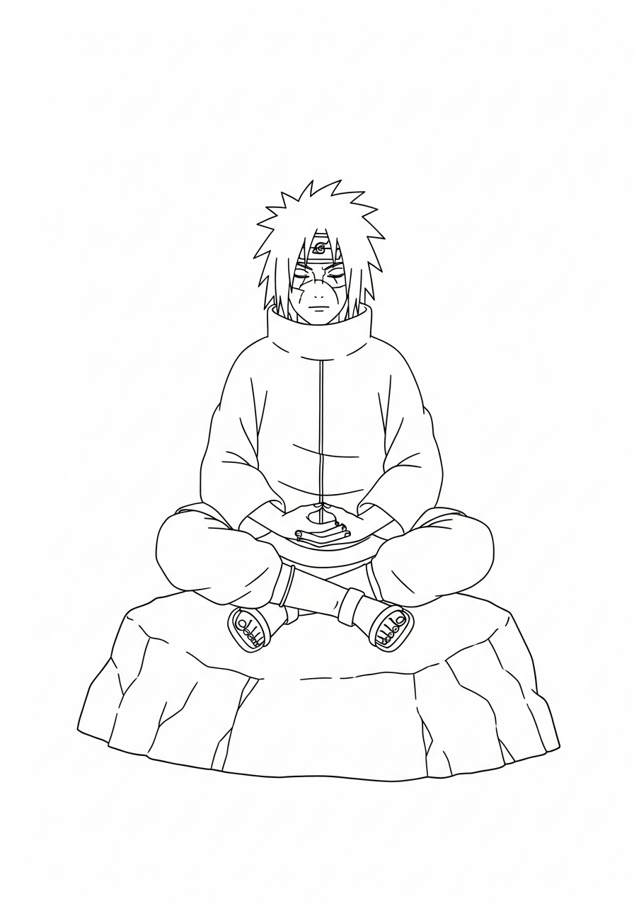 Kleurplaat Madara Uchiha 8 mediterende madara uchiha kleurplaat