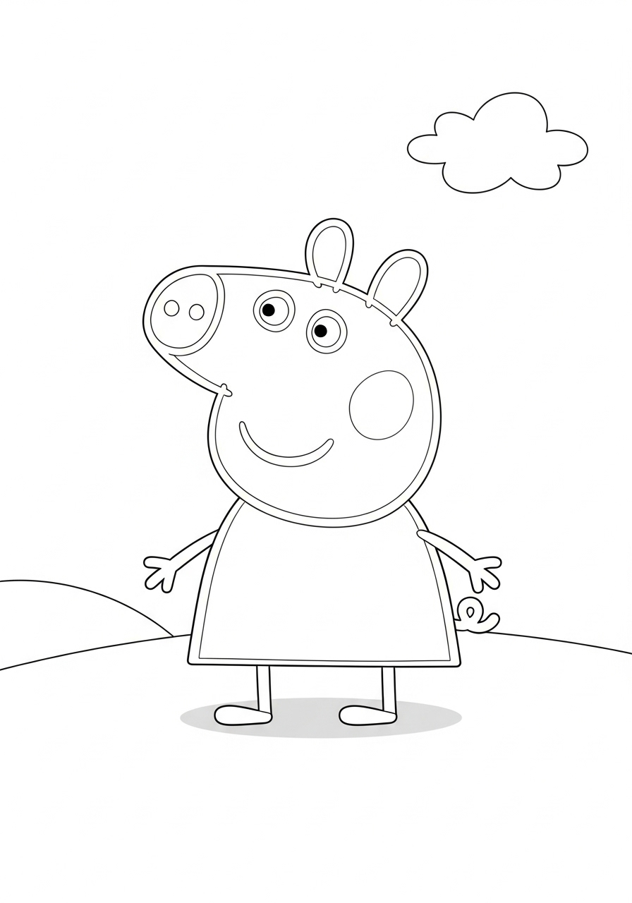 Peppa Pig kleurplaat 9 peppa pig op avontuur kleurplaat