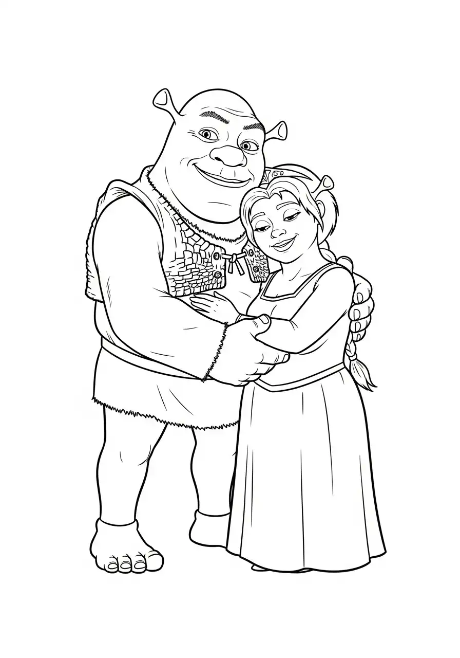 shrek fiona liefde kleurplaat