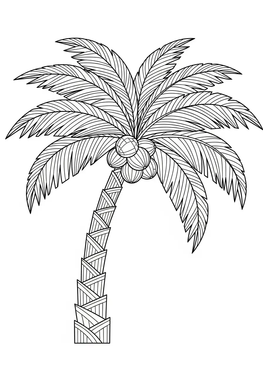 sierlijke kokospalm kleurplaat