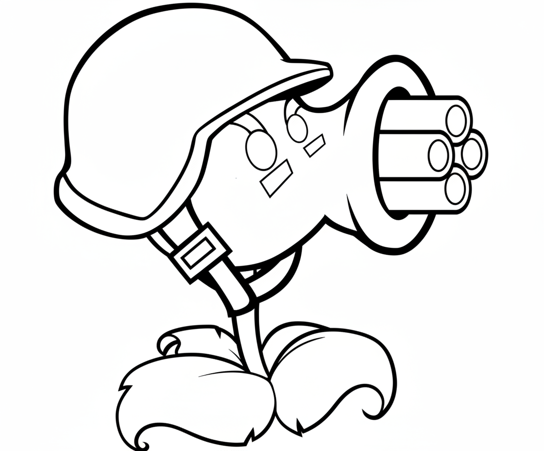 Plants vs. Zombies kleurplaat 11 soldaat peashooter plants vs zombies kleurplaat