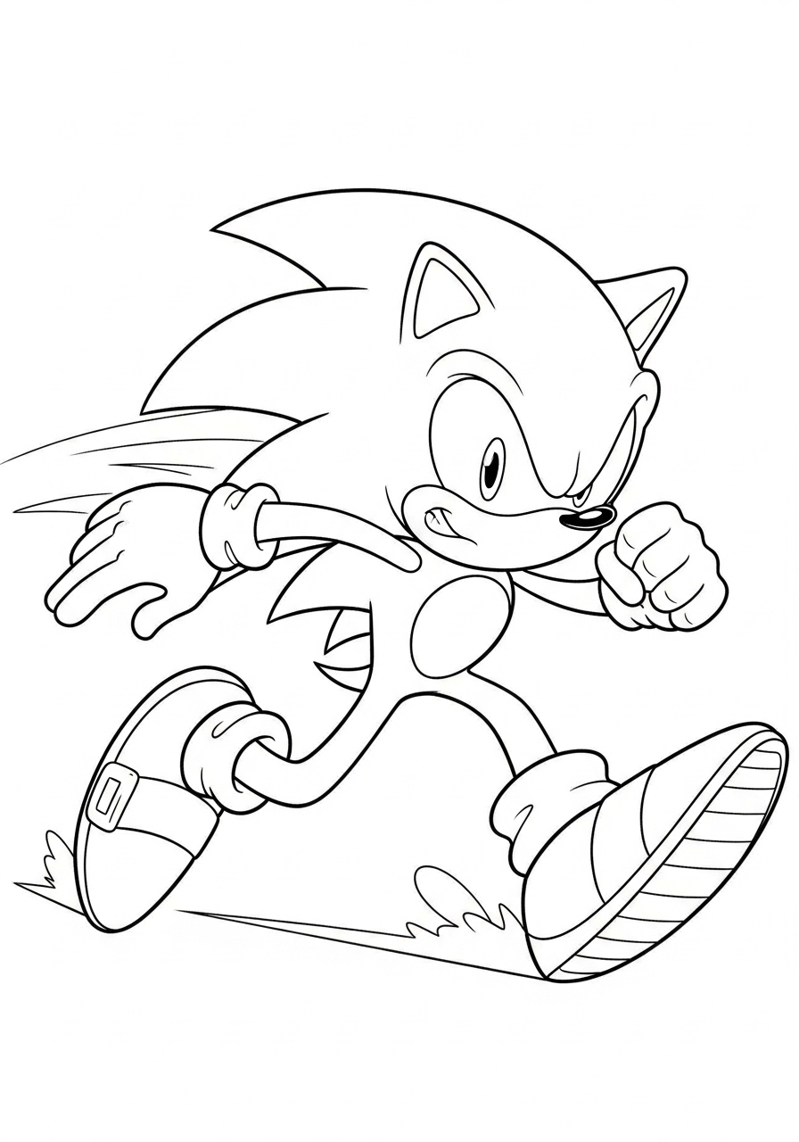 Sonic kleurplaat 9 sonic razendsnel in actie kleurplaat