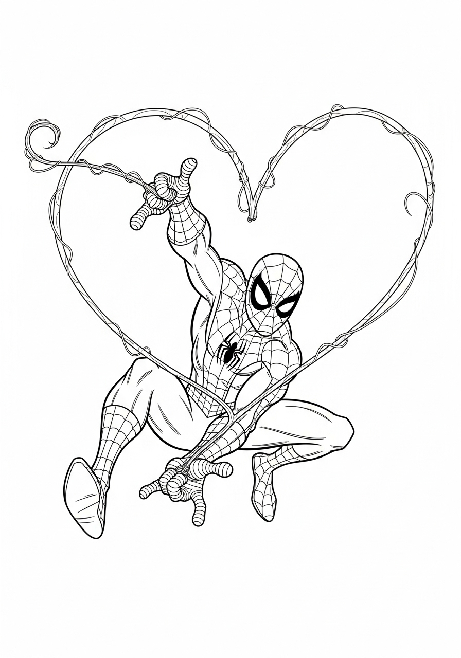 Spidey kleurplaat 9 spidey hart van web kleurplaat