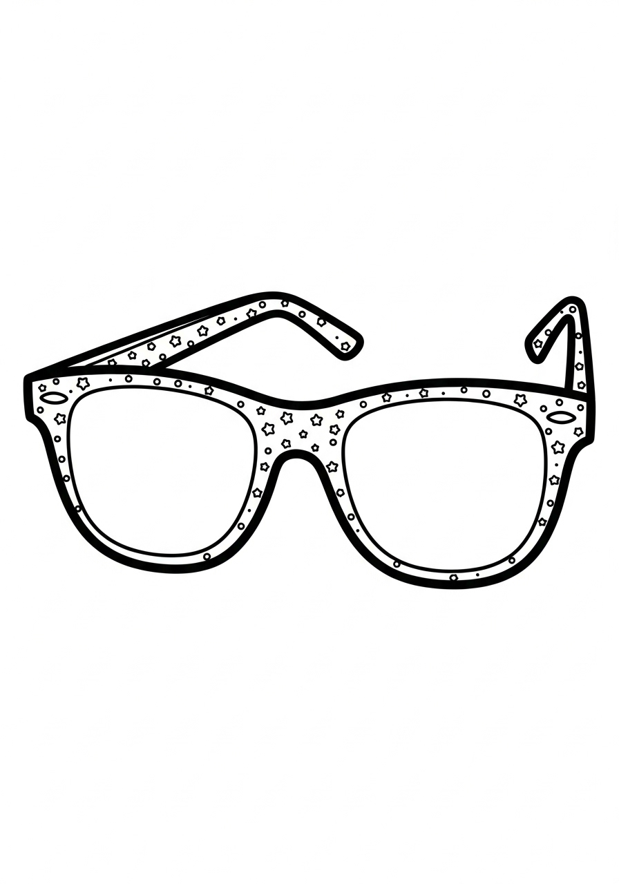 Zonnebril kleurplaat 21 sterrenzonnebril vol glans kleurplaat