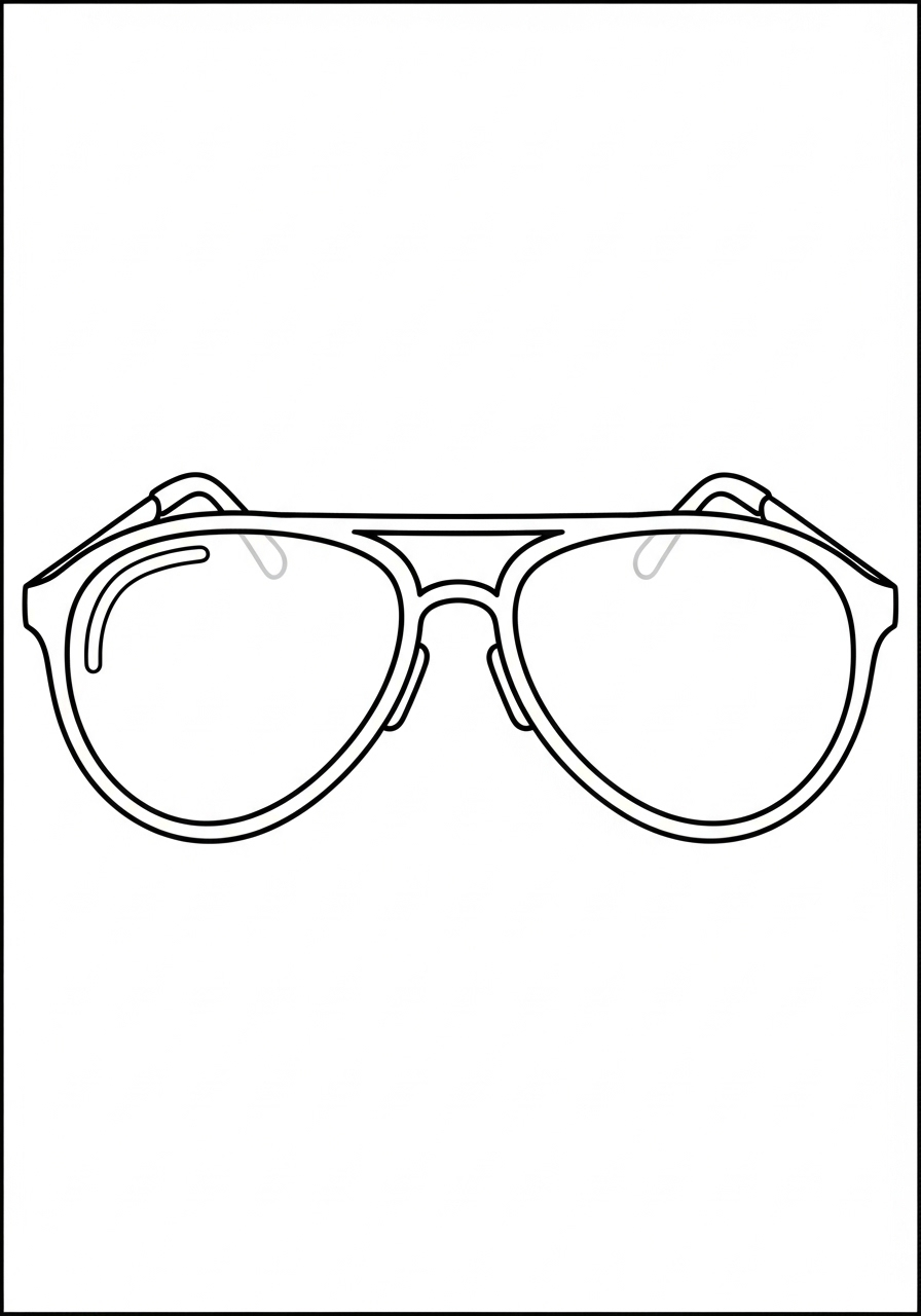Zonnebril kleurplaat 22 stoere pilotenbril kleurplaat