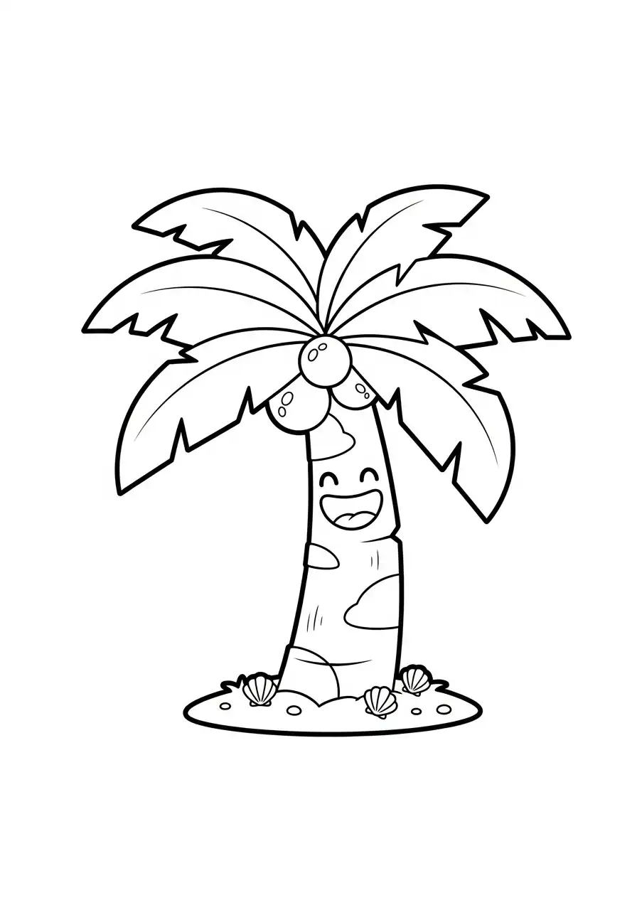 vrolijke palmvriend kleurplaat